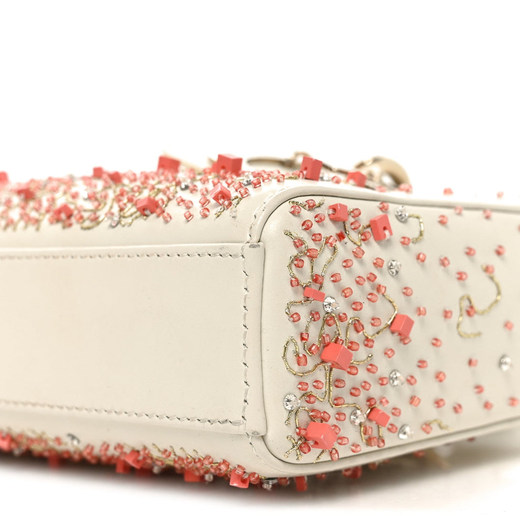 ディオール カーフスキン 刺繍 スモール レディ D-Joy ホワイト マルチカラー (代金引換)