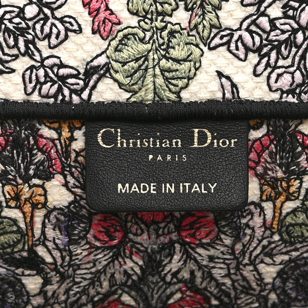 ディオール キャンバス 刺繍 ミディアム ブックトート ホワイト マルチカラー (代金引換)