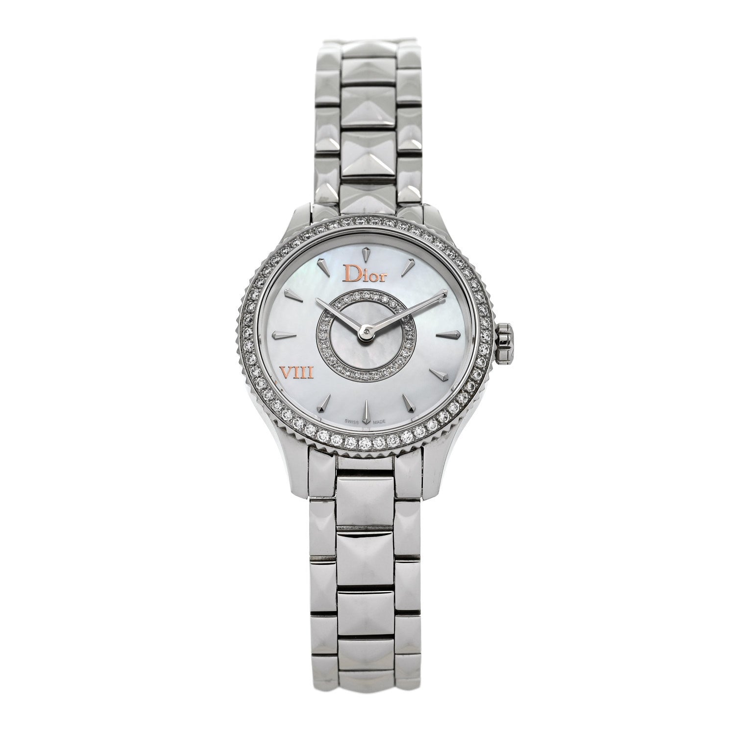 ディオール ステンレススチール ダイヤモンドベゼル 25mm Dior VIII モンテーニュ クォーツウォッチ (代金引換)