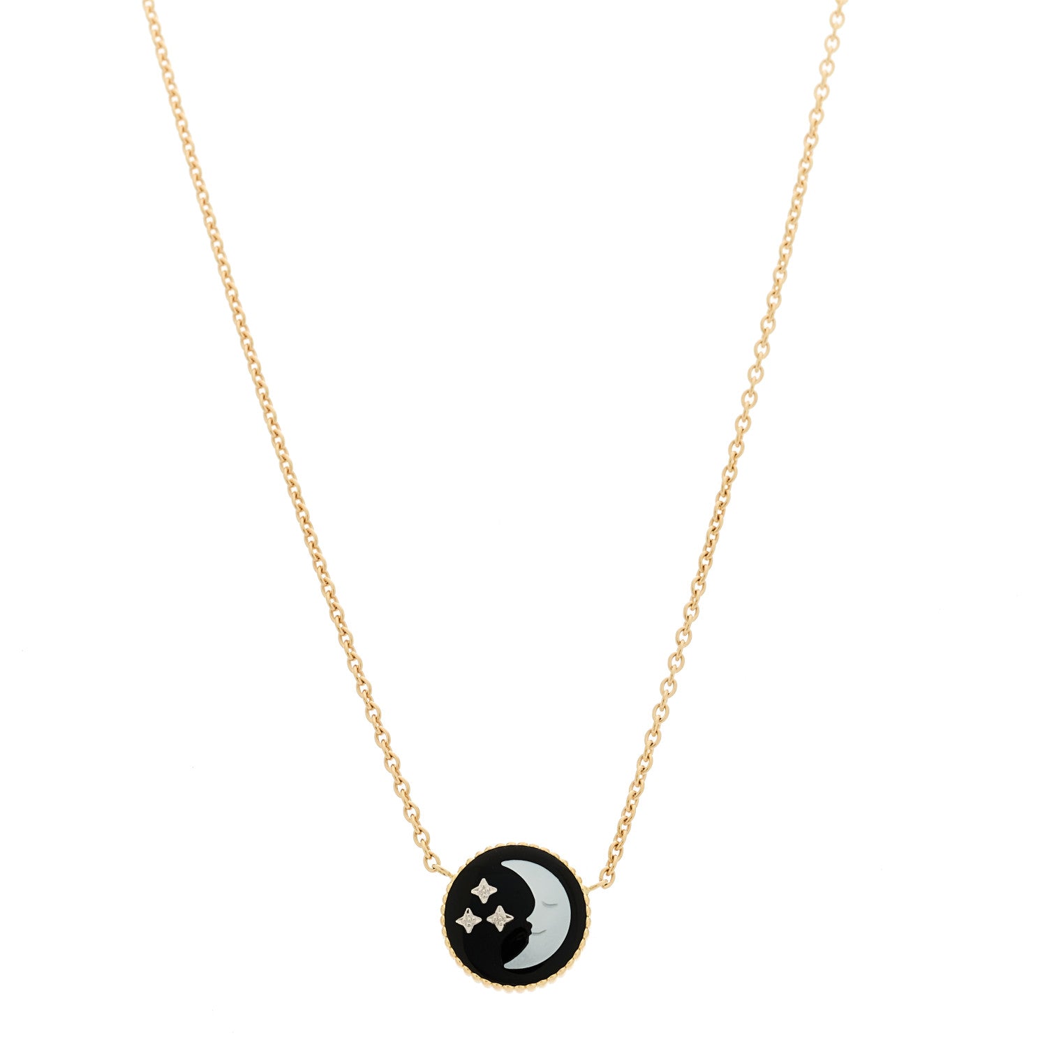 ディオール 18K イエローゴールド ダイヤモンド ブラックオニキス マザーオブパール ローズ セレステ ペンダント ネックレス (代金引換)