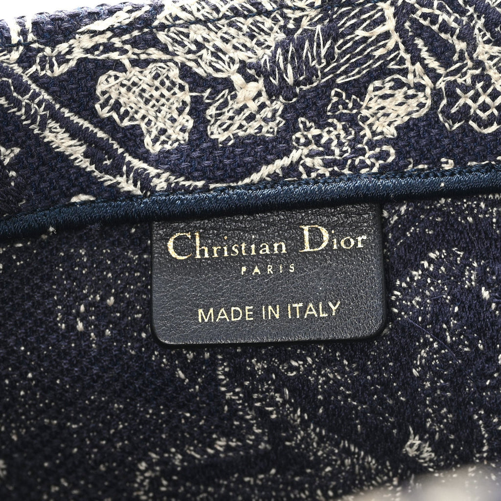 ディオール キャンバス 刺繍 ラージ ディオリヴィエラ トワルドジュイ リバース ブックトート ブルー (代金引換)