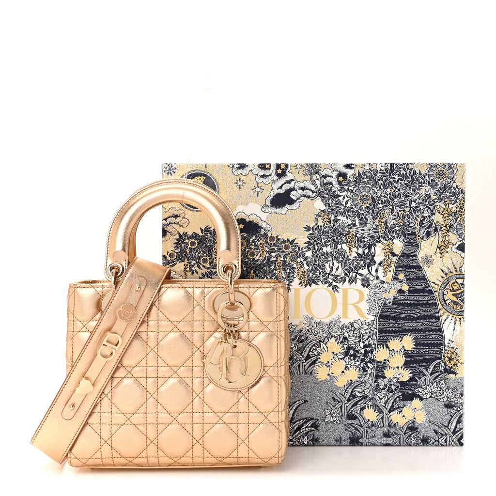 ディオール メタリックラムスキン カナージュ スモール My ABCDior レディディオール ローズゴールド (代金引換)