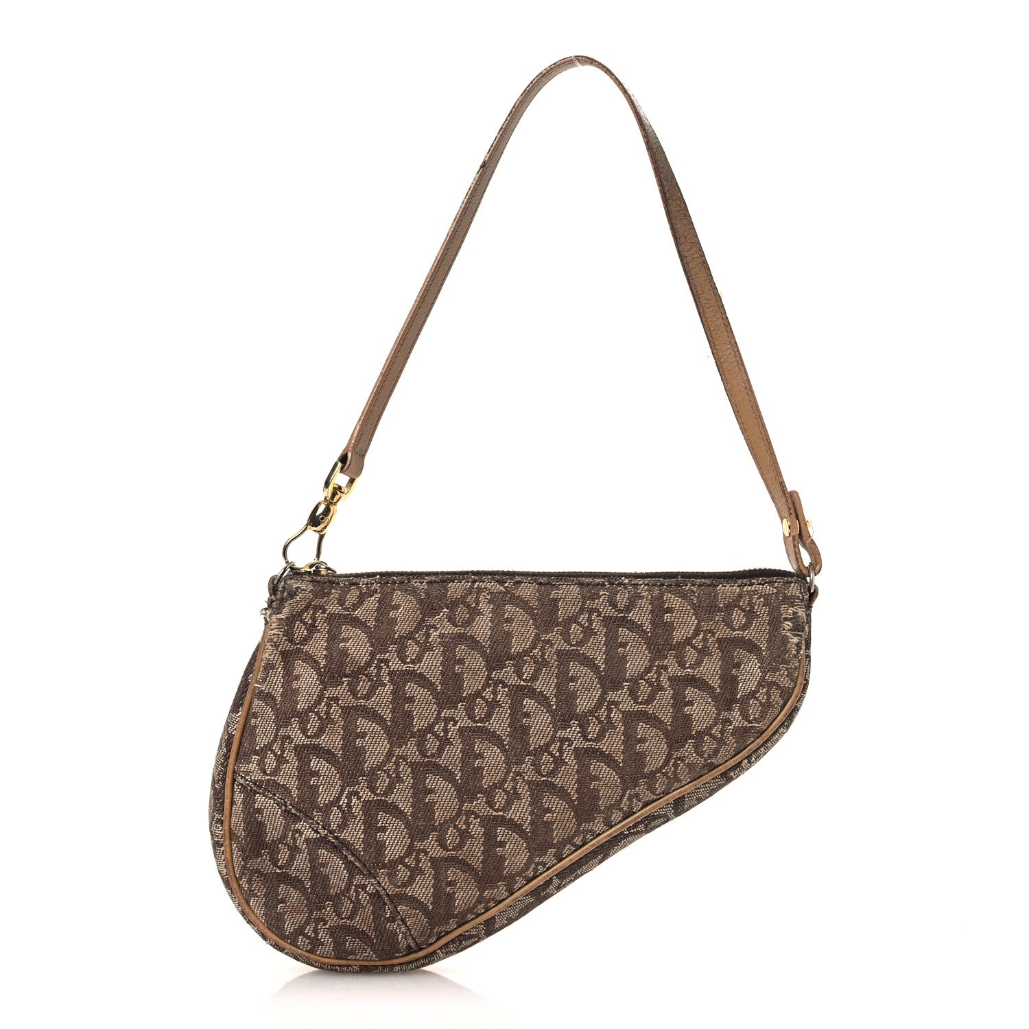 ディオール モノグラム ミニ サドル ポシェット ブラウン (代金引換)
