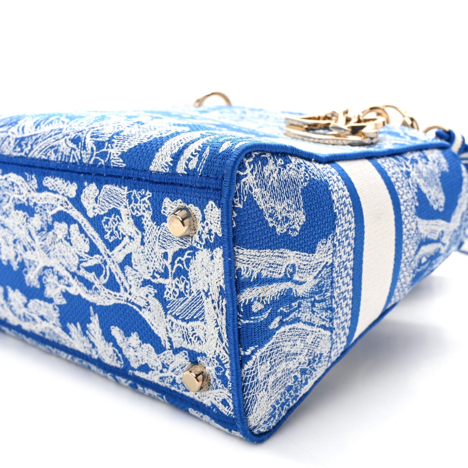 ディオール キャンバス トワル ドゥ ジュイ リバース 刺繍 ミディアム レディ D-Lite 蛍光ブルー (代金引換)