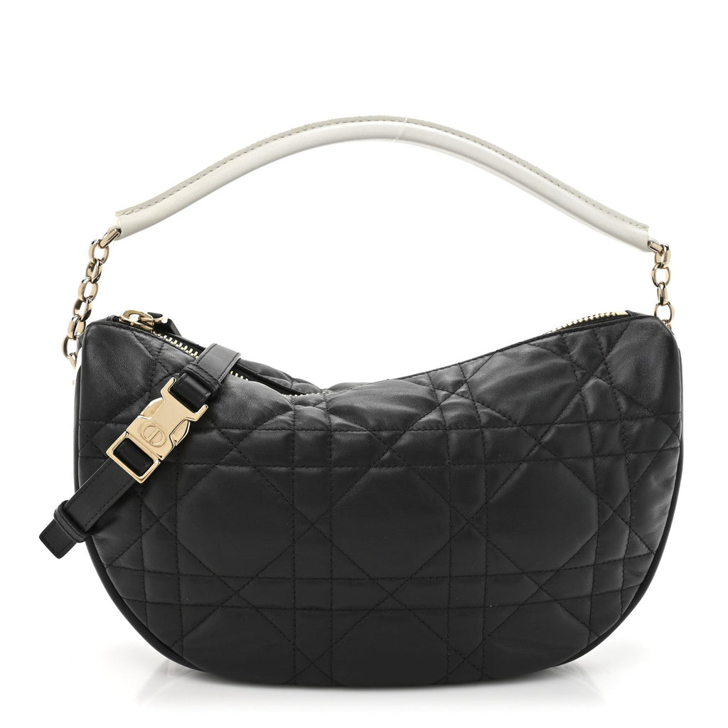 ディオール ラムスキン カナージュ ミディアム Dior Vibe ホーボーバッグ ブラック (代金引換)