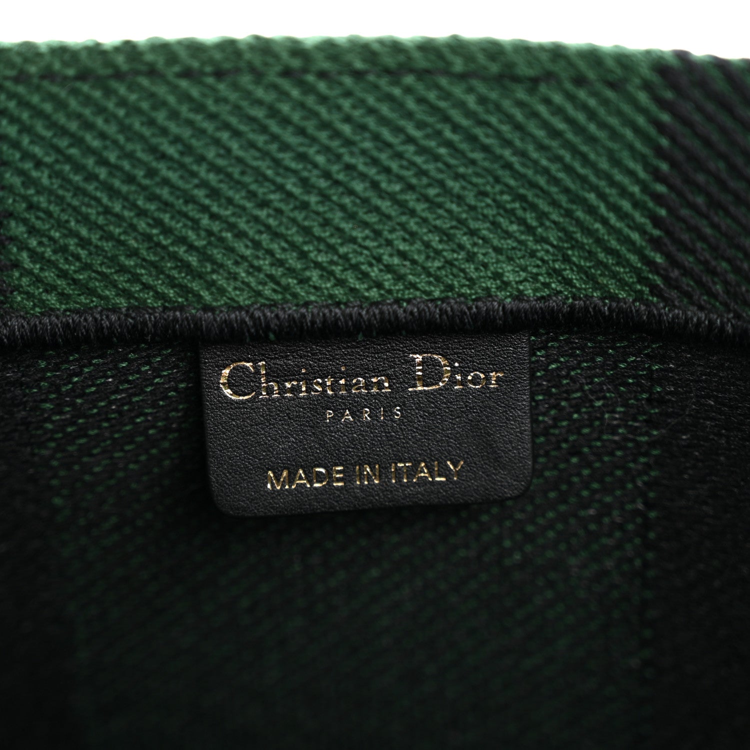 ディオール キャンバス刺繍 チェッカーブックトート ブラック×グリーン (代金引換)