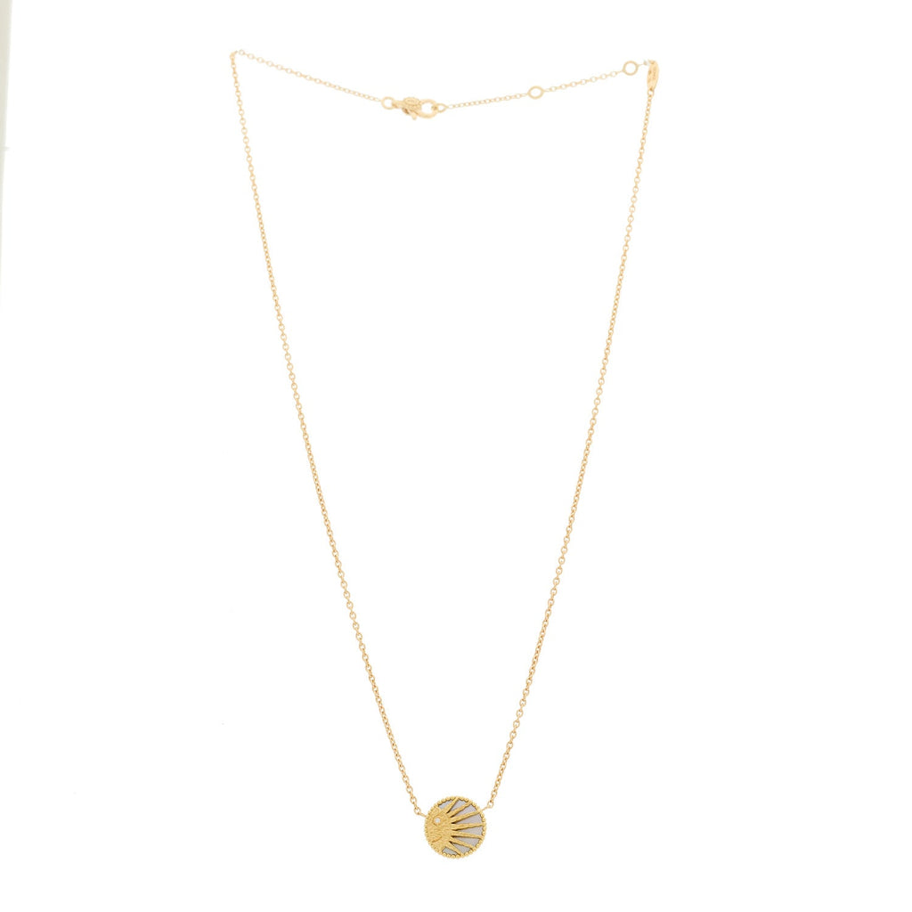 ディオール 18K イエローゴールド ダイヤモンド ブラックオニキス マザーオブパール ローズ セレステ ペンダント ネックレス (代金引換)