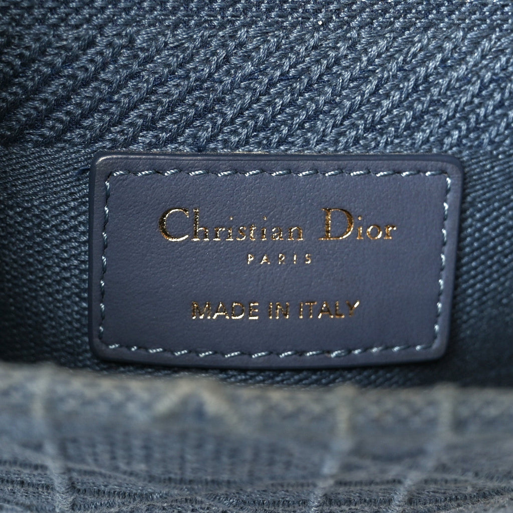 ディオール キャンバス 刺繍 カナージュ ミディアム レディ D-ライト デニムブルー (代金引換)