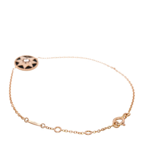 ディオール 18K ローズゴールド ダイヤモンド ブラックオニキス ローズ デ ヴァン ブレスレット (代金引換)
