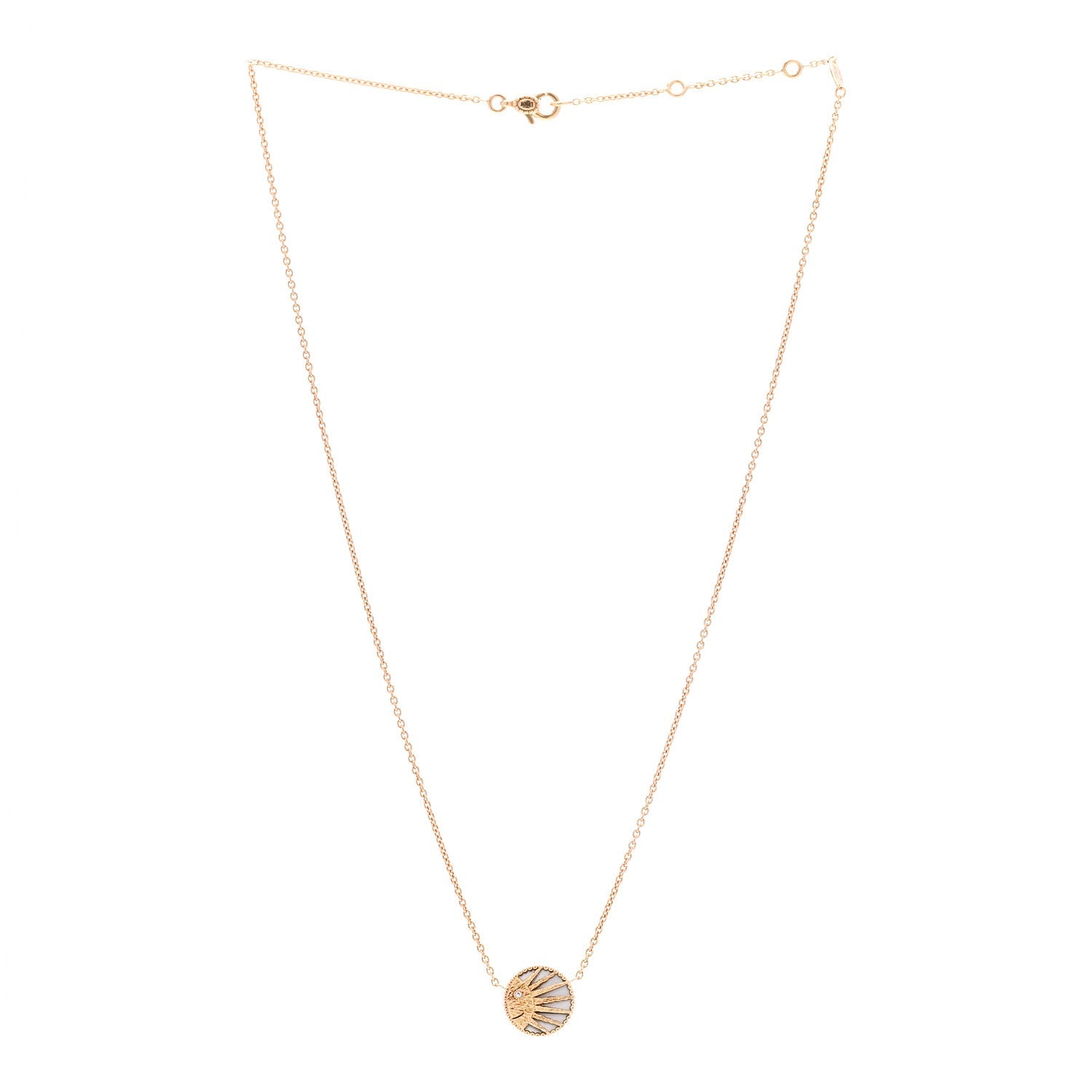 ディオール 18K イエロー＆ホワイトゴールド ダイヤモンド ブラックオニキス マザーオブパール ローズセレステ ペンダントネックレス (代金引換)