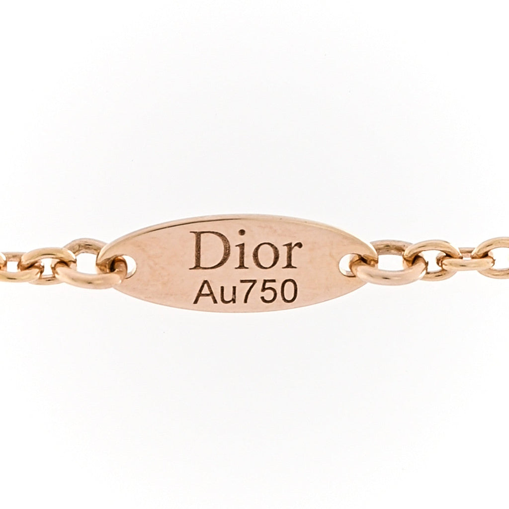ディオール 18K イエロー＆ホワイトゴールド ダイヤモンド ブラックオニキス マザーオブパール ローズセレステ ペンダントネックレス (代金引換)