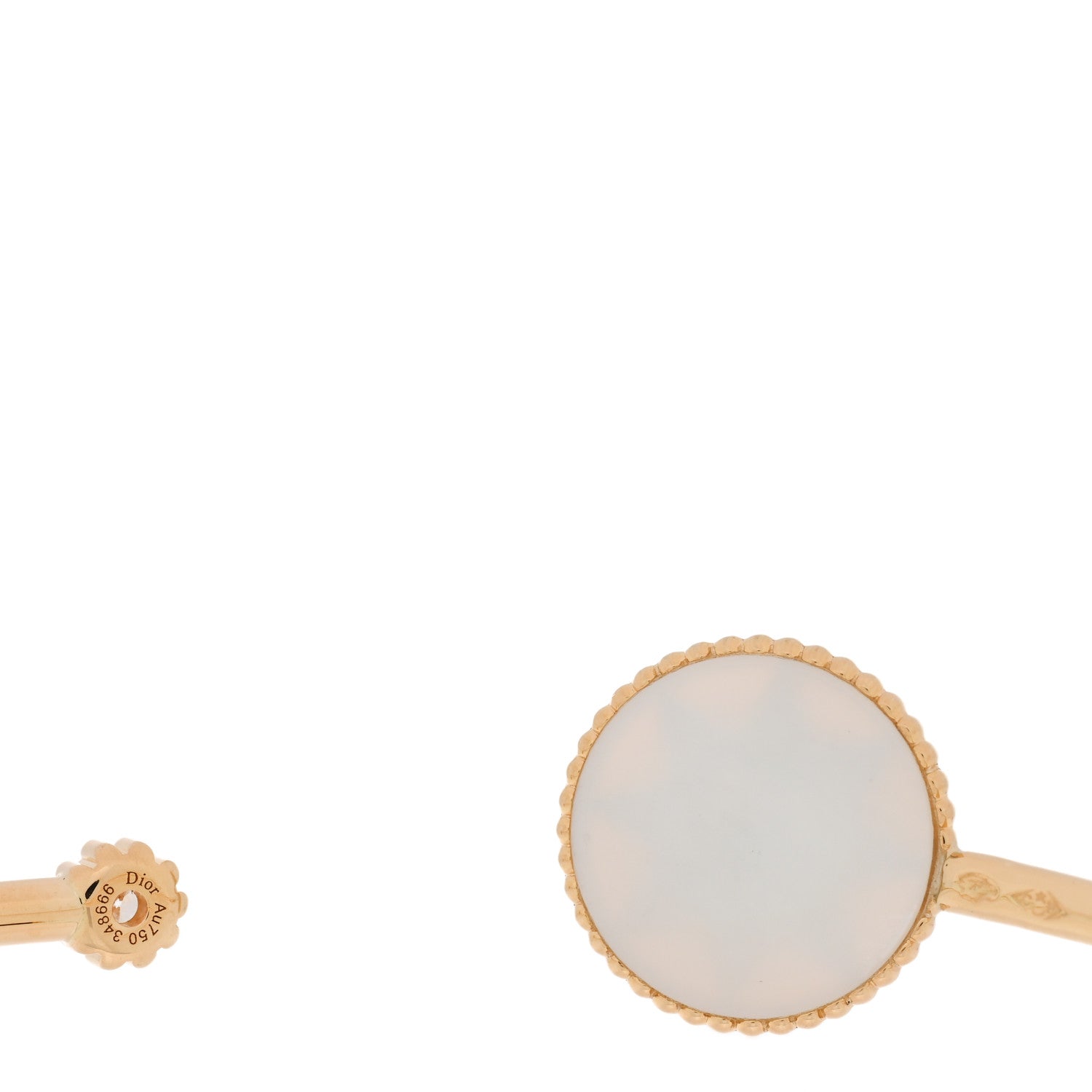 ディオール 18K イエローゴールド ダイヤモンド マザーオブパール ローズ デ ヴァン カフ ブレスレット (代金引換)