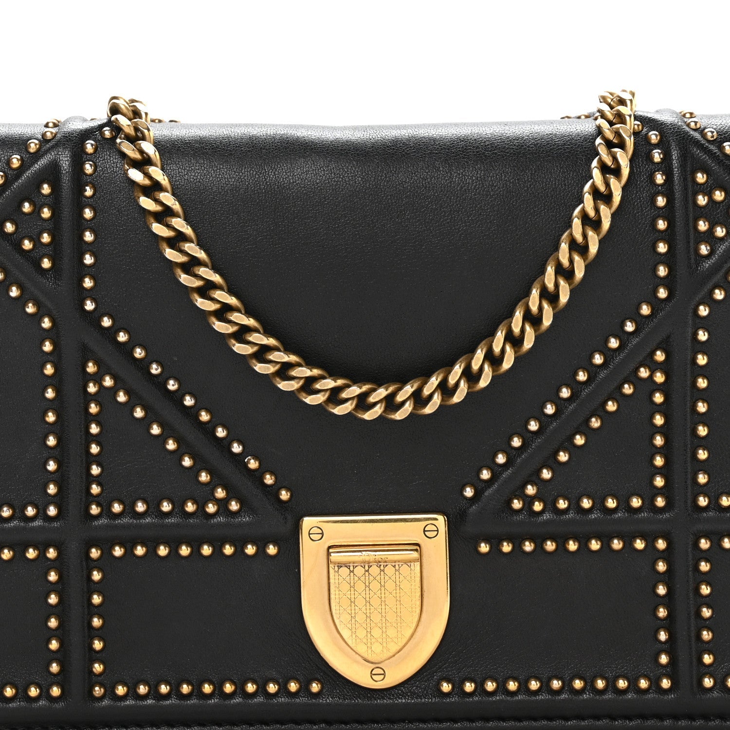 ディオール カーフスキン スタッズ ディオラマ ウォレットオンチェーン ポーチ ブラック (代金引換)