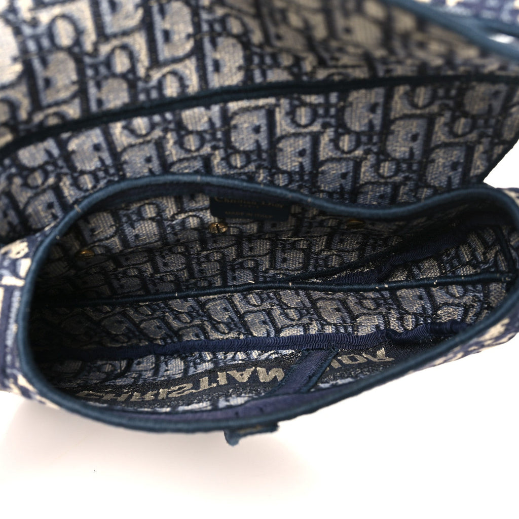ディオール オブリーク 刺繍 サドルバッグ ブルー (代金引換)