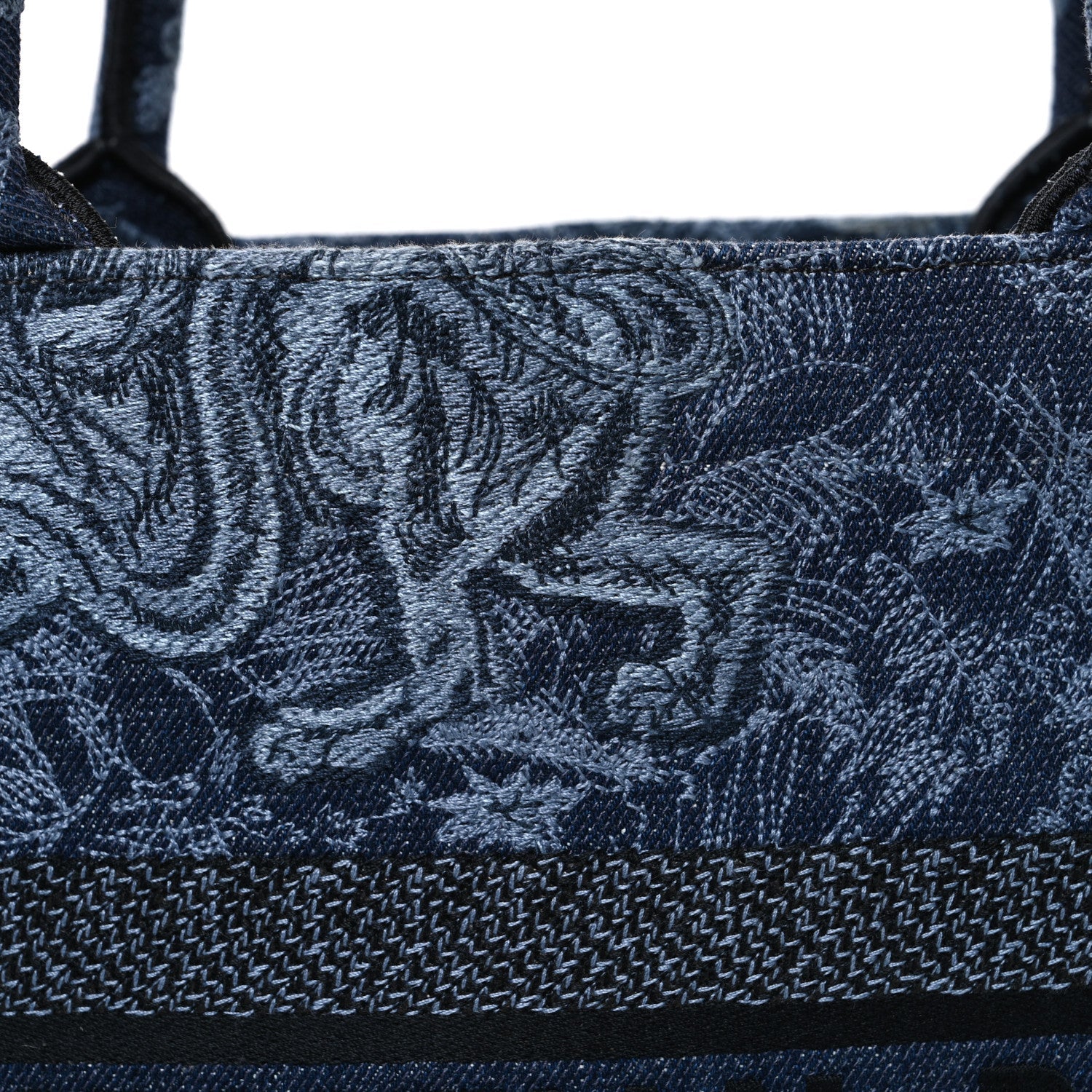 ディオール キャンバス刺繍 ミディアム ディオリヴィエラ トワル・ド・ジュイ ブックトート ブルー×ブラック (代金引換)
