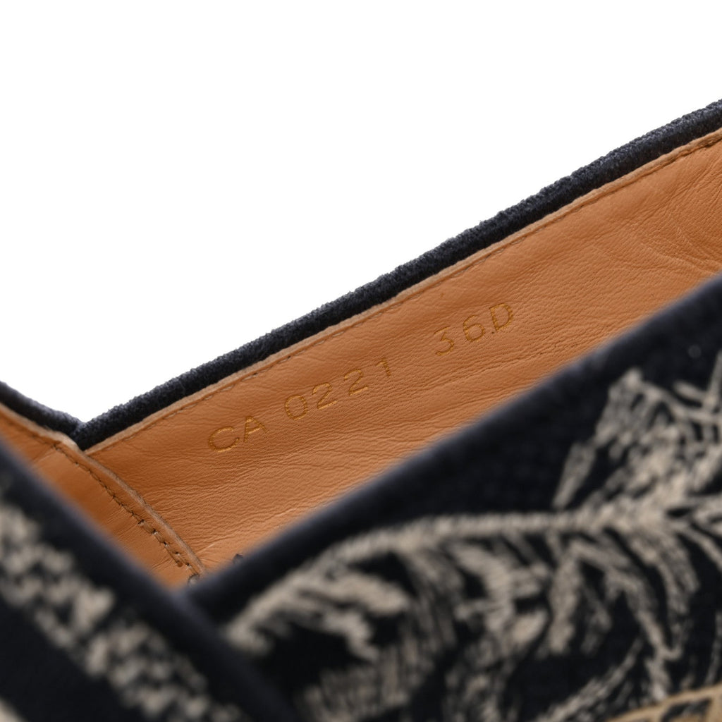 ディオール 刺繍トワル・ド・ジュイ グランヴィル エスパドリーユ 36 オフホワイト×ブルー (代金引換)