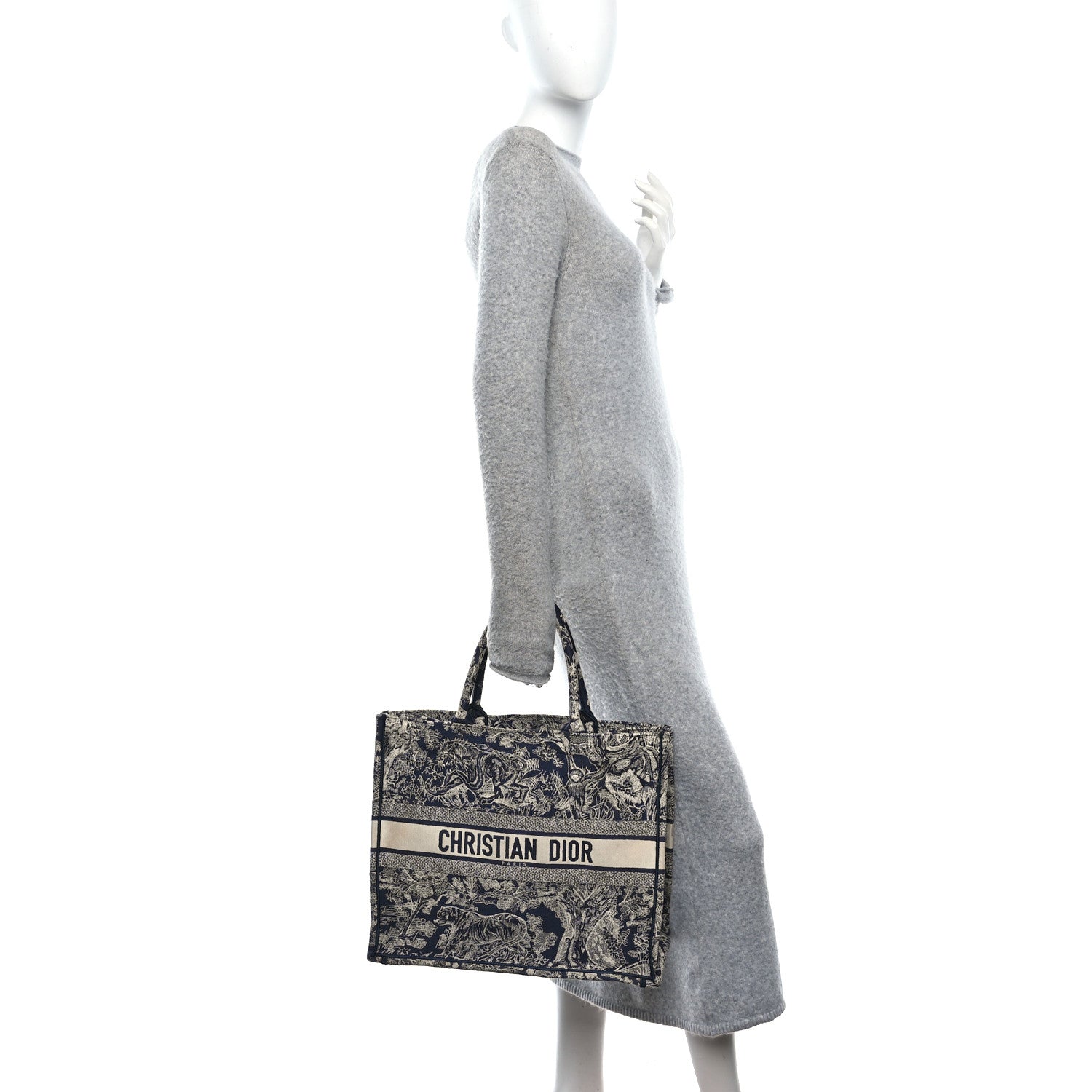 ディオール キャンバス 刺繍 ラージ ディオリヴィエラ トワルドジュイ リバース ブックトート ブルー (代金引換)