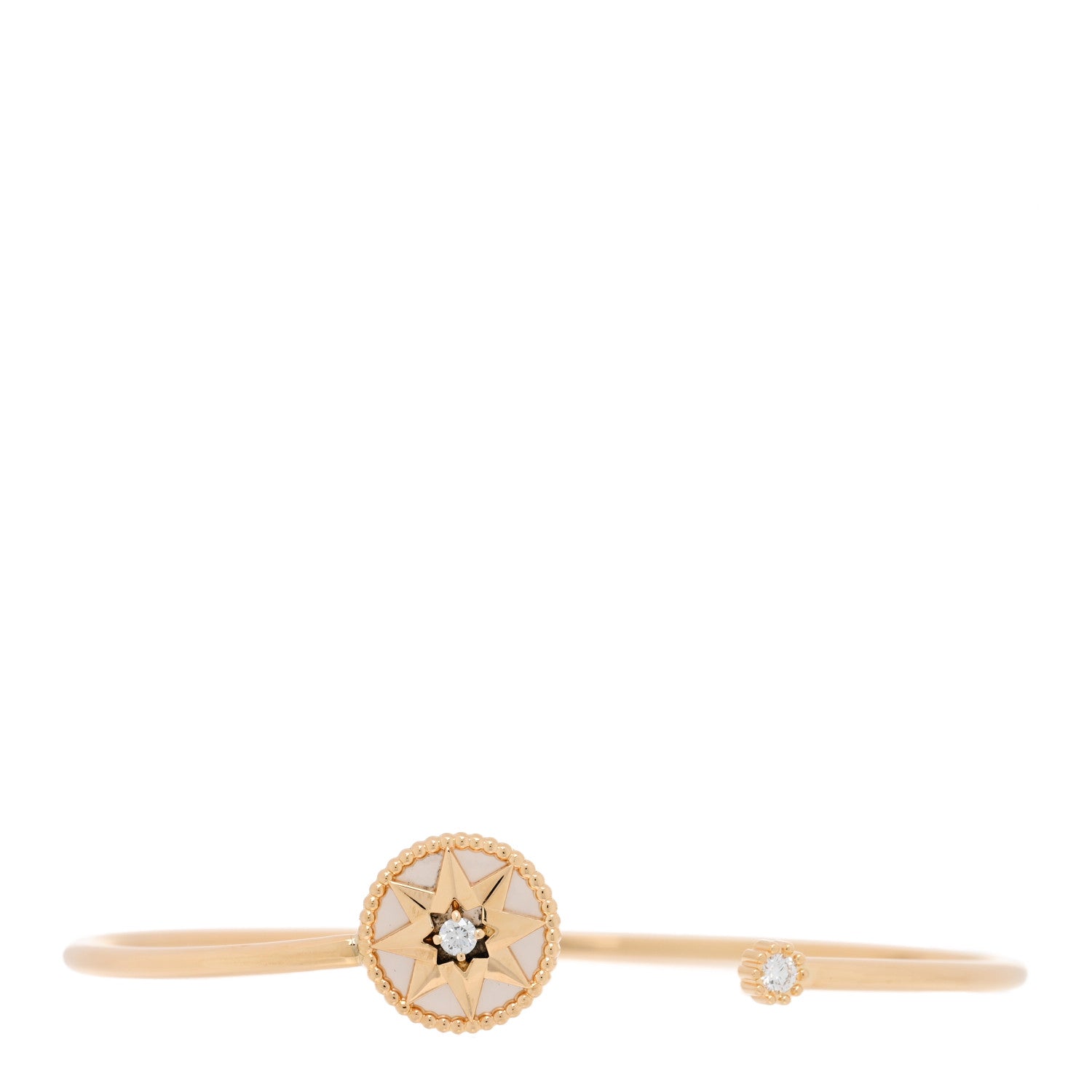 ディオール 18K イエローゴールド ダイヤモンド マザーオブパール ローズ デ ヴァン カフ ブレスレット (代金引換)