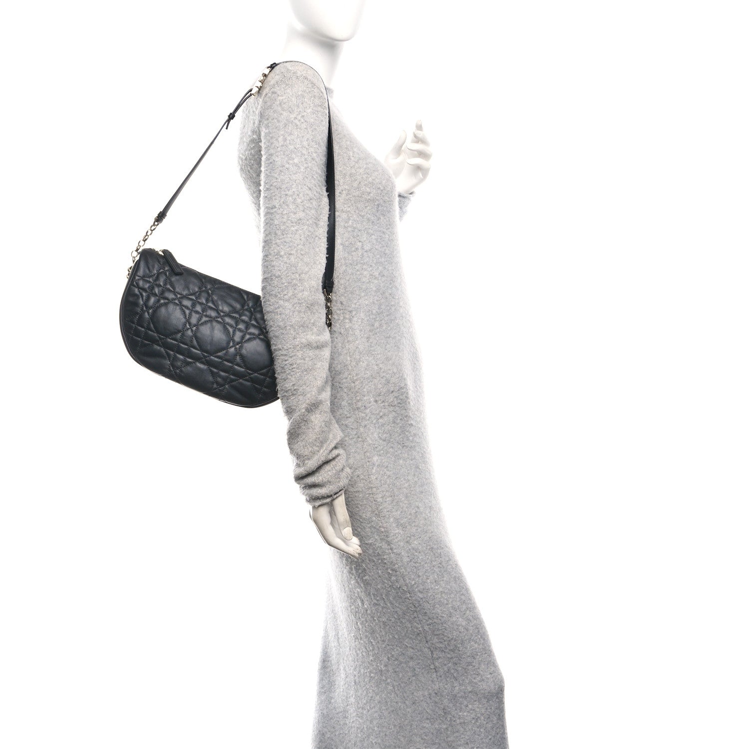 ディオール ラムスキン カナージュ ミディアム Dior Vibe ホーボーバッグ ブラック (代金引換)