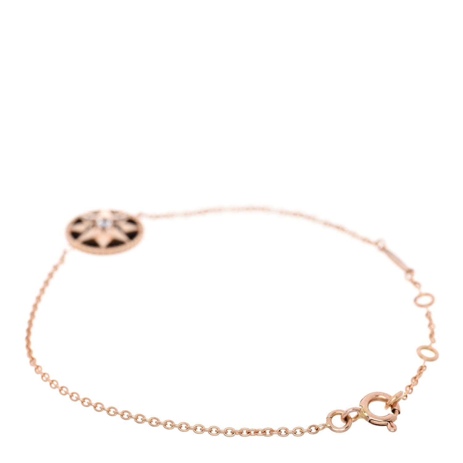 ディオール 18K ローズゴールド ダイヤモンド ブラックオニキス ローズ デ ヴァン ブレスレット (代金引換)
