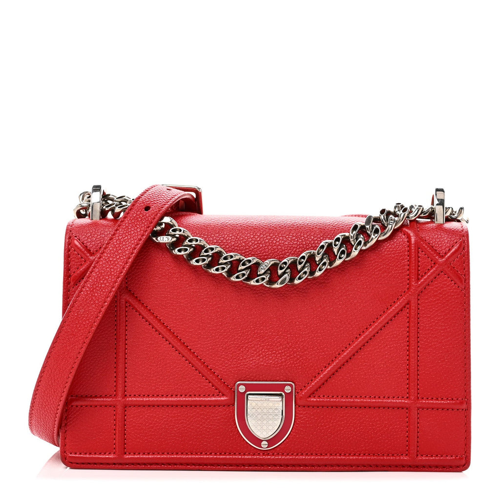 ディオール グレインドカーフスキン スモール ディオラマ フラップバッグ レッド (代金引換)
