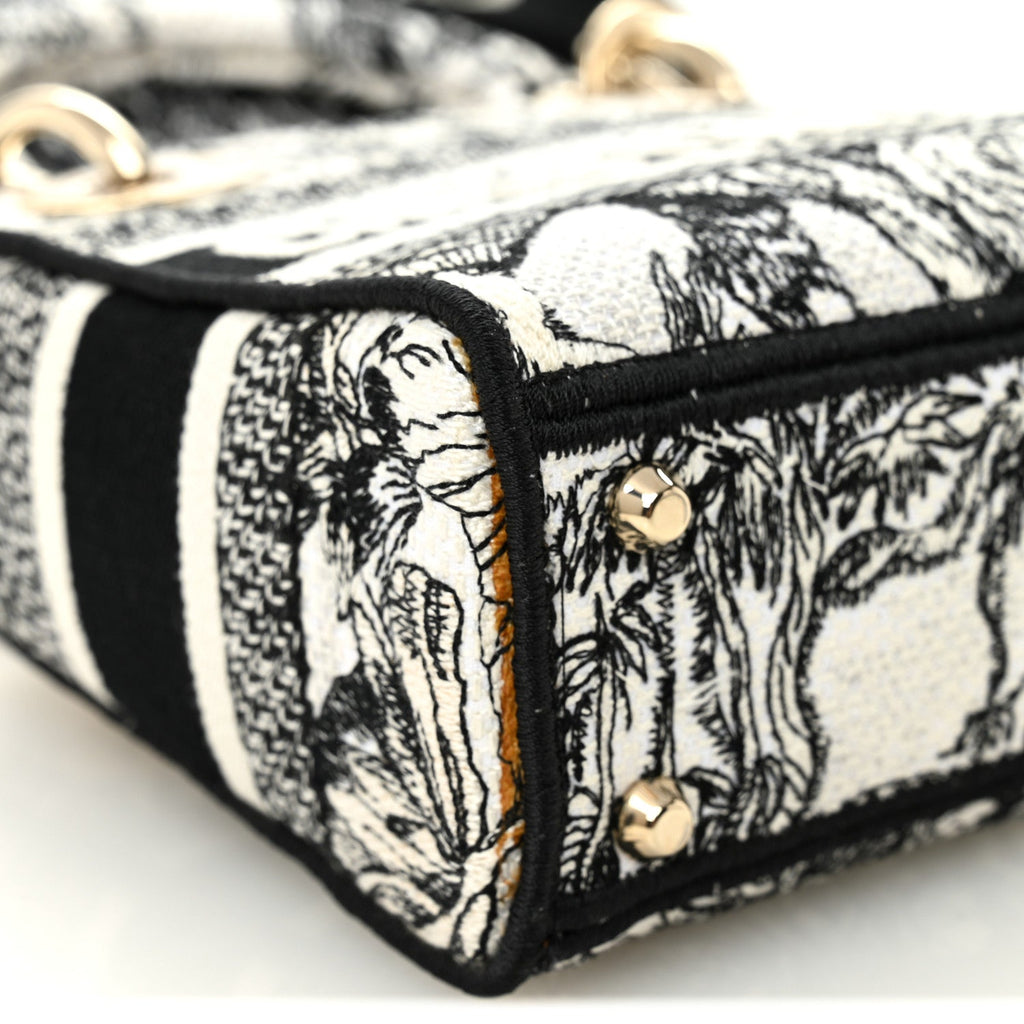 ディオール キャンバス 刺繍 トワルドジュイ ミニ レディ D-Lite ホワイト ブラック (代金引換)